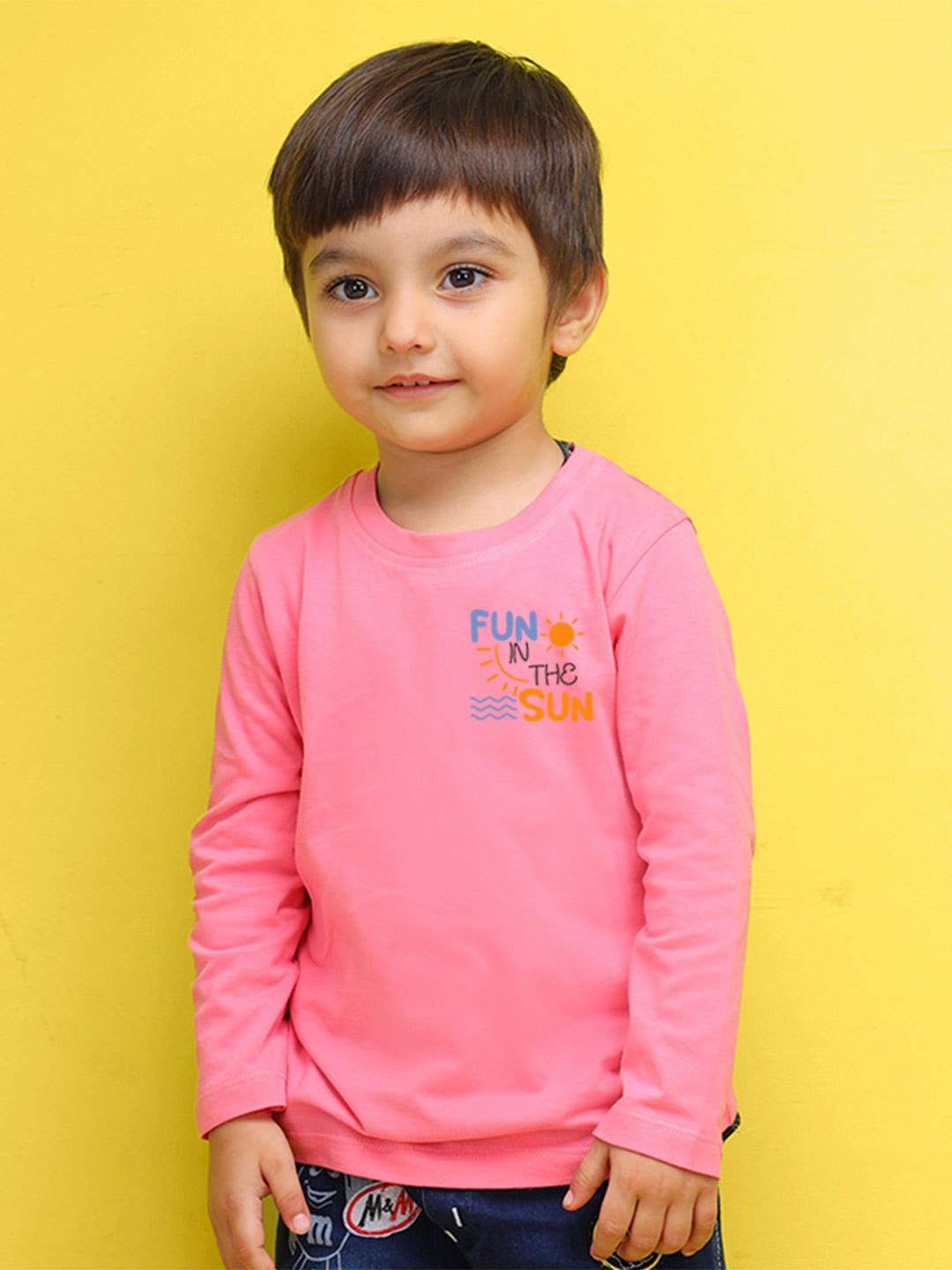 

NUSYL Kids Blue Typography Printed Pure Cotton T-shirt