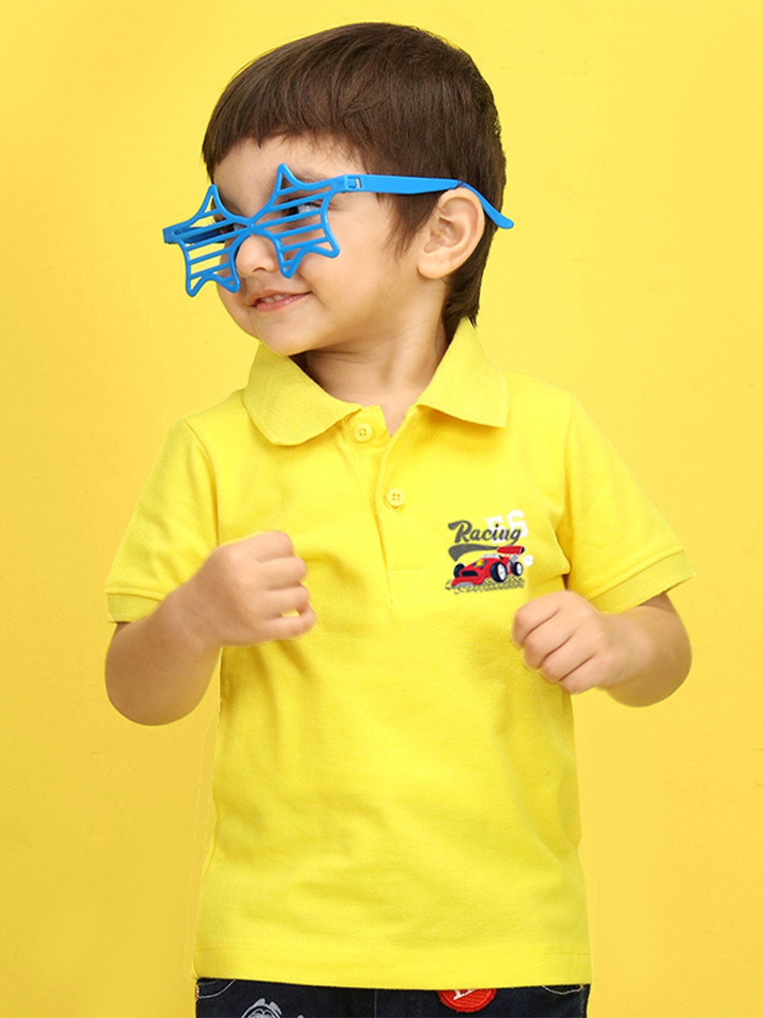 

NUSYL Kids Green Typography Printed Pure Cotton T-shirt