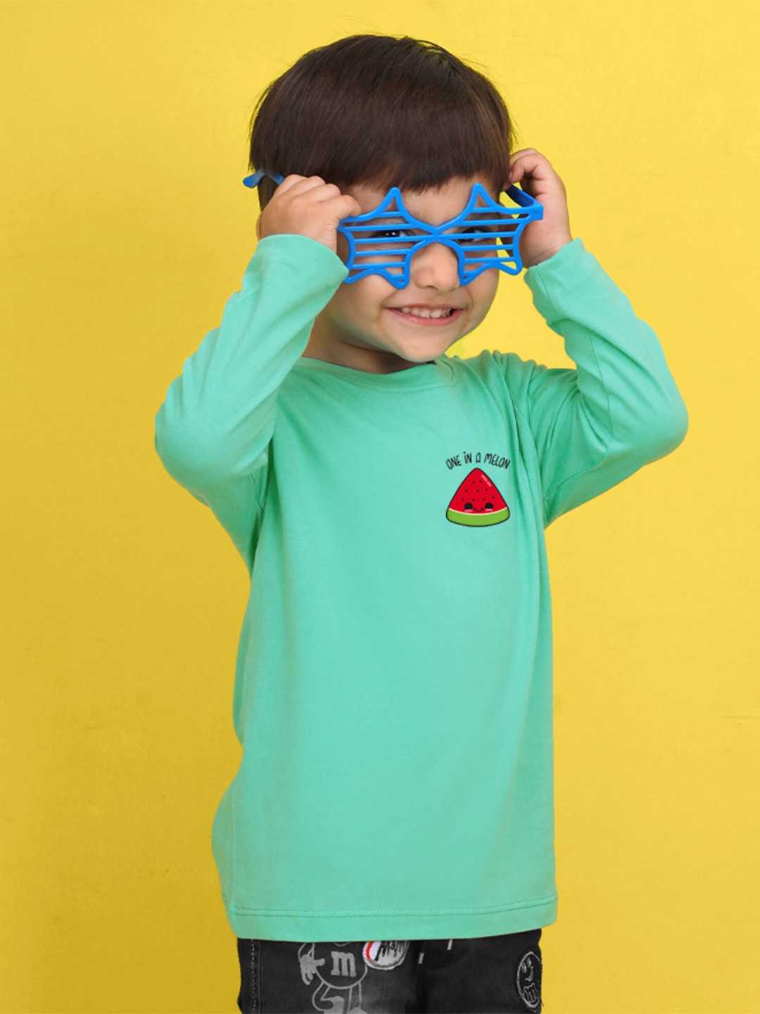 

NUSYL Kids Peach-Coloured Printed Pure Cotton T-shirt