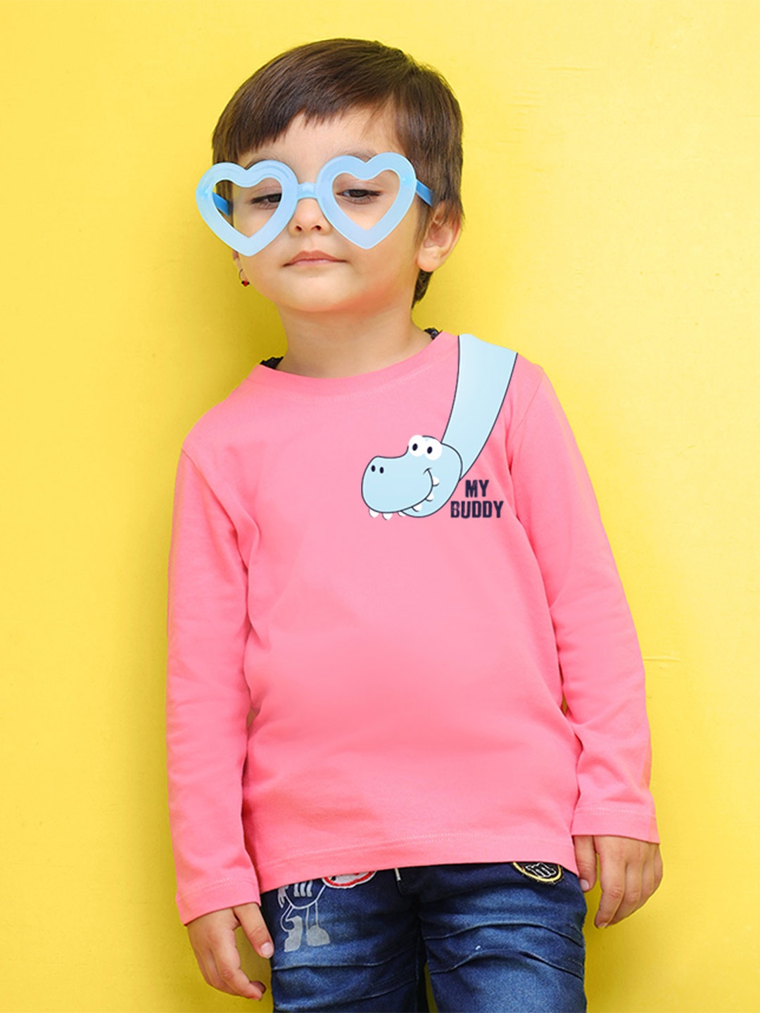 

NUSYL Kids Blue Printed Pure Cotton T-shirt