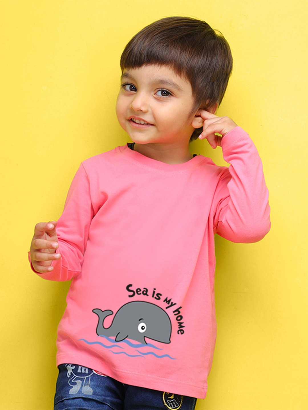 

NUSYL Kids Blue Printed Pure Cotton T-shirt
