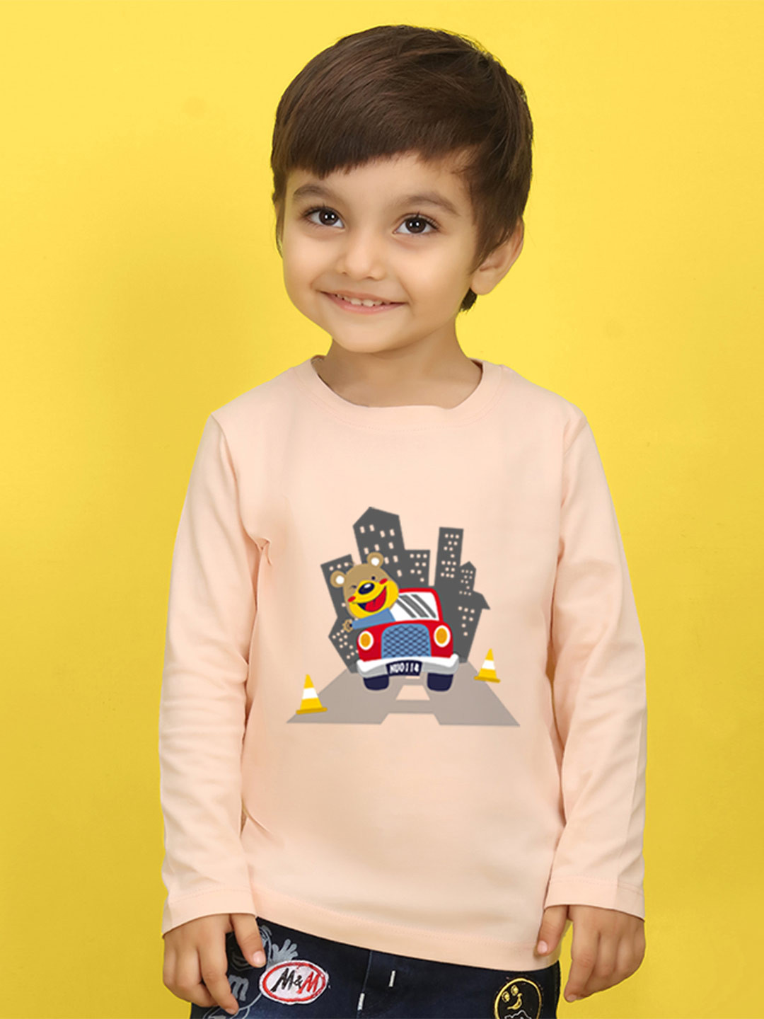 

NUSYL Kids Blue Printed Pure Cotton T-shirt