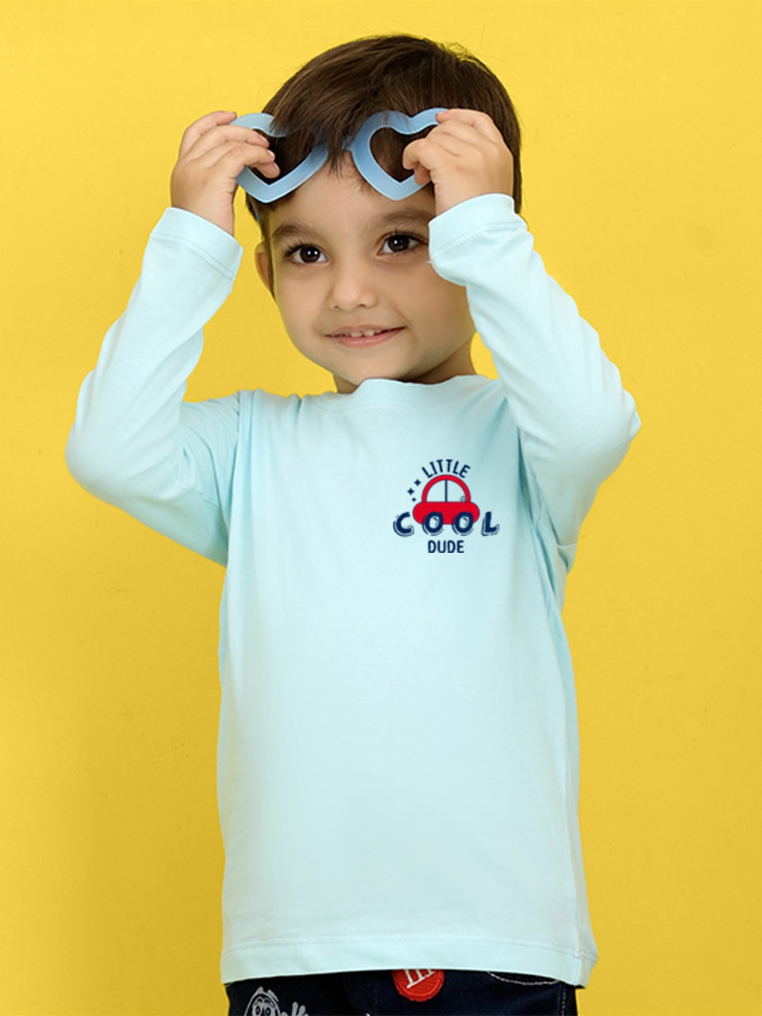 

NUSYL Kids Peach-Coloured Typography Printed Pure Cotton T-shirt