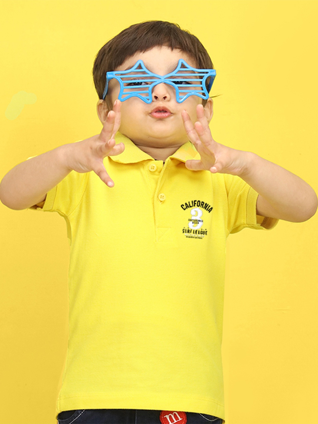 

NUSYL Kids Yellow Printed Pure Cotton T-shirt