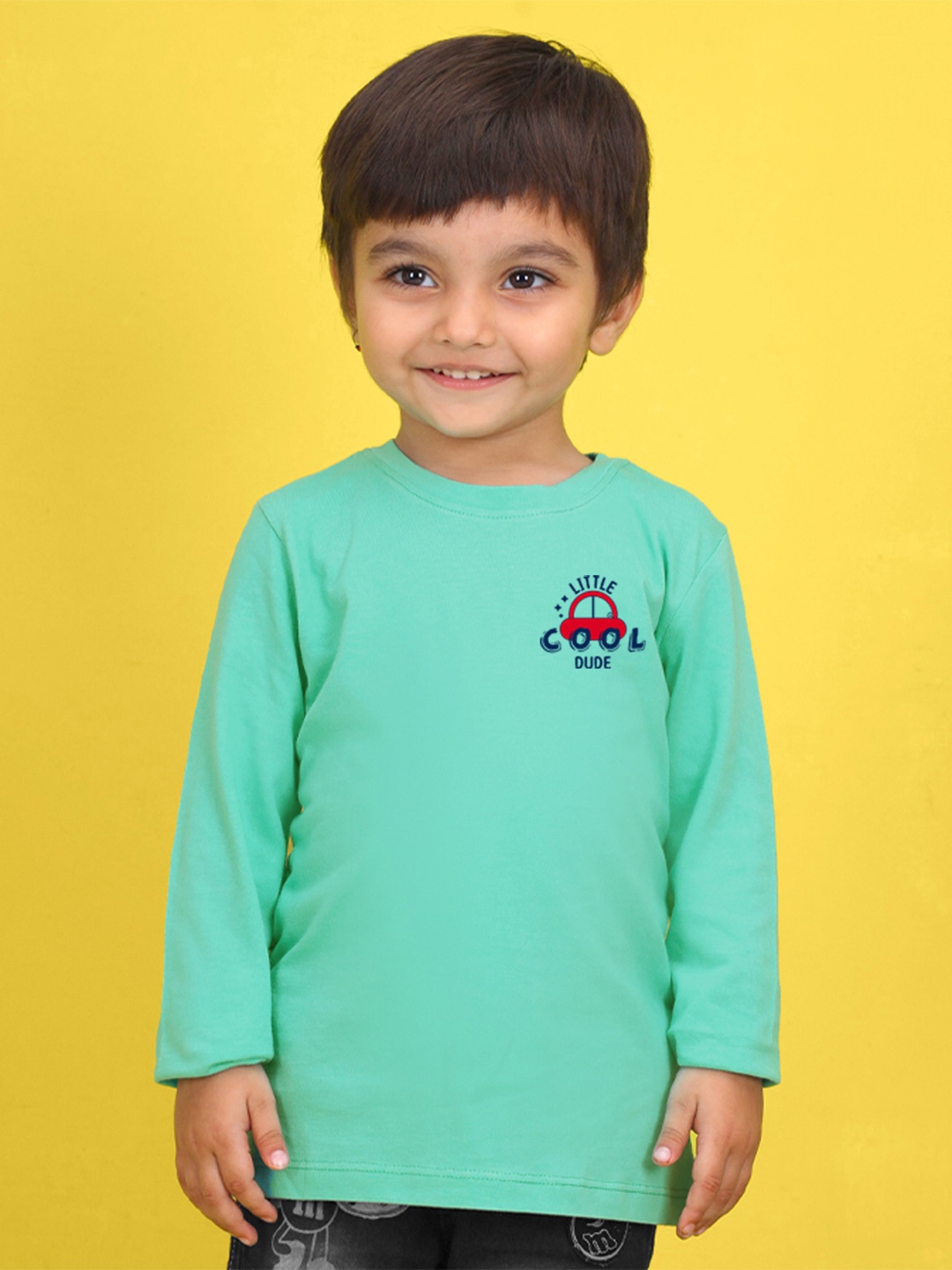 

NUSYL Kids Peach-Coloured Printed Pure Cotton T-shirt