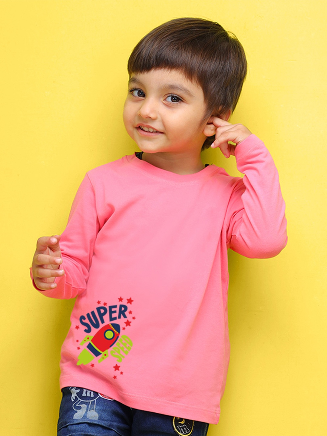 

NUSYL Kids Green Typography Printed Pure Cotton T-shirt