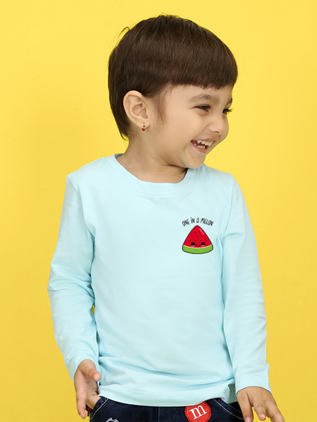 

NUSYL Kids Green Printed Pure Cotton T-shirt