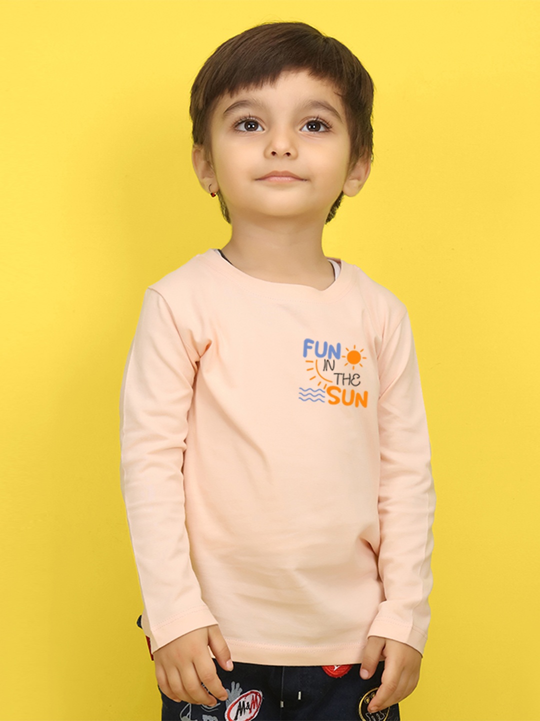 

NUSYL Kids Pink Printed Pure Cotton T-shirt