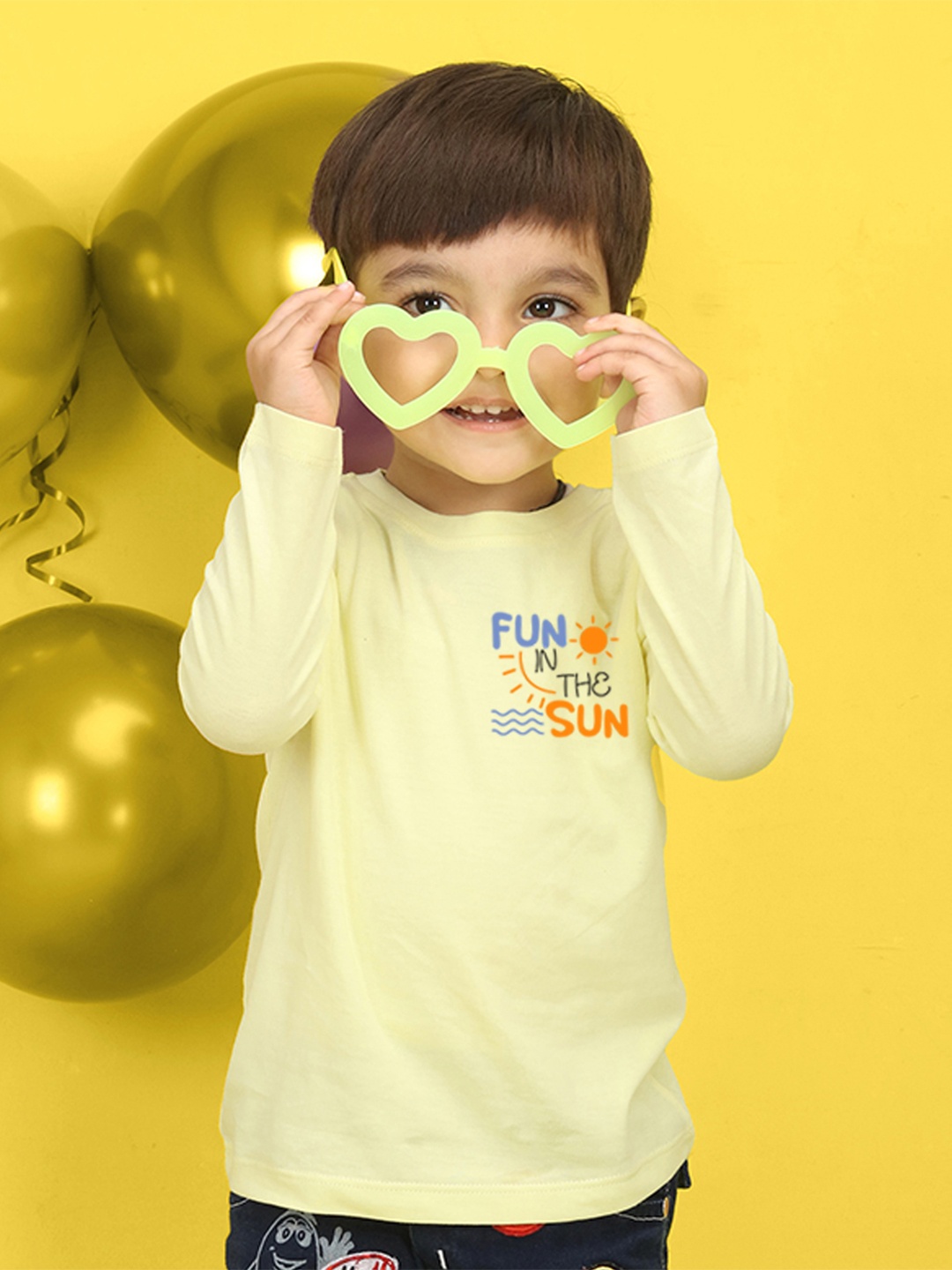 

NUSYL Kids Peach-Coloured Typography Printed Pure Cotton T-shirt