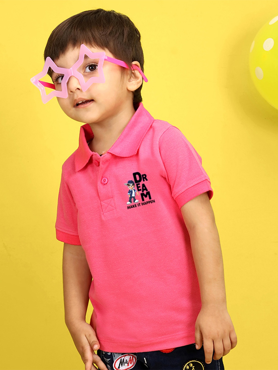 

NUSYL Kids Pink Printed Pure Cotton T-shirt