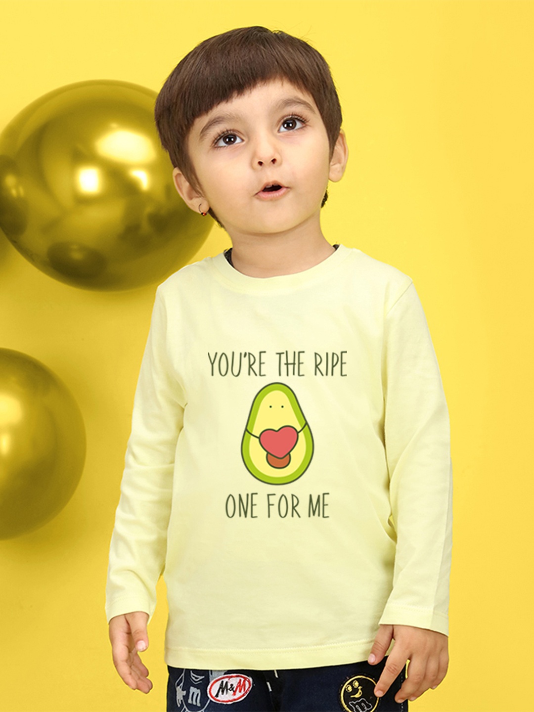 

NUSYL Kids Peach-Coloured Printed Pure Cotton T-shirt