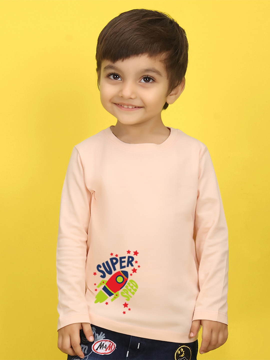 

NUSYL Kids Pink Printed Pure Cotton T-shirt