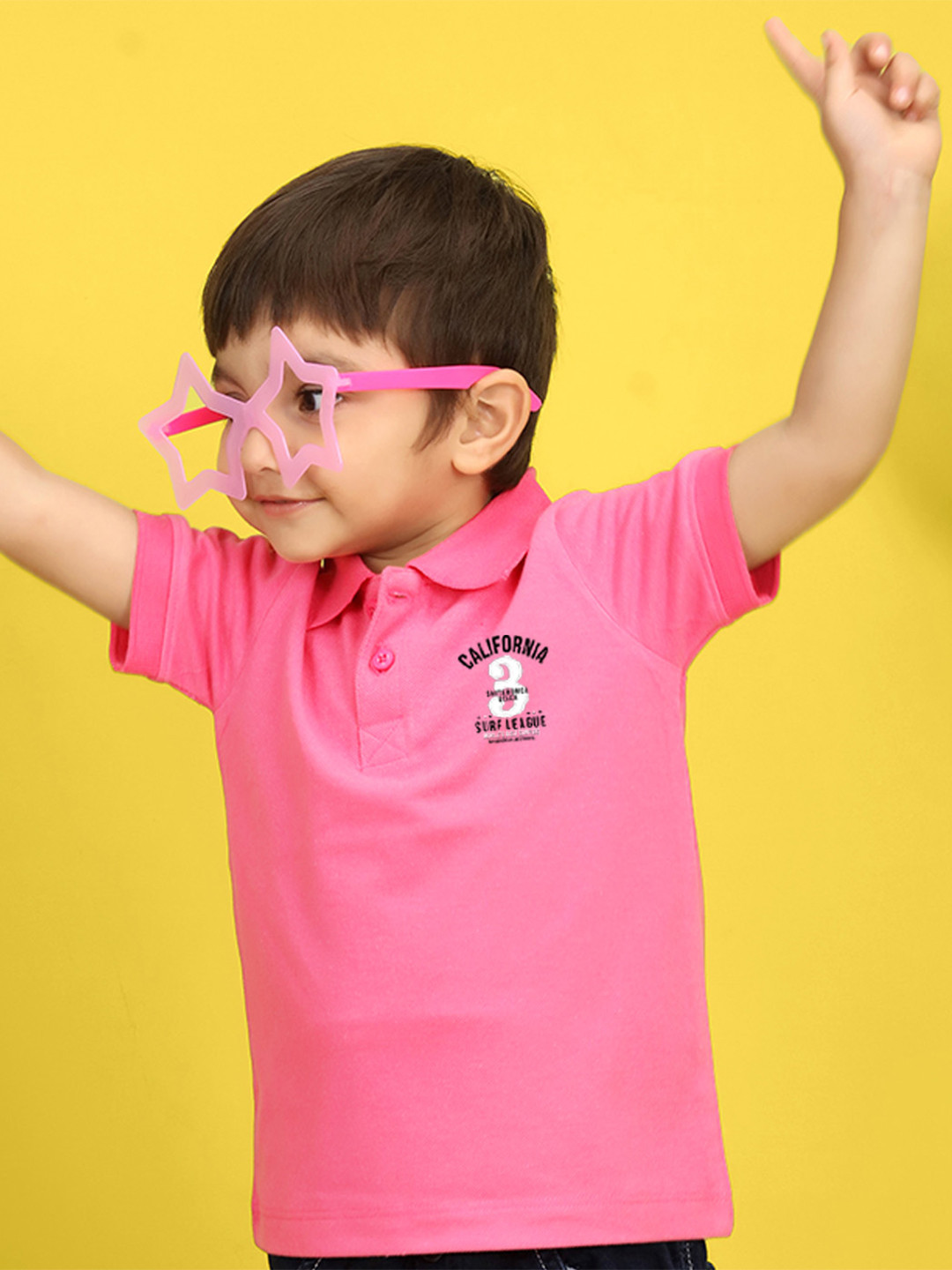 

NUSYL Kids Yellow Typography Printed Pure Cotton T-shirt