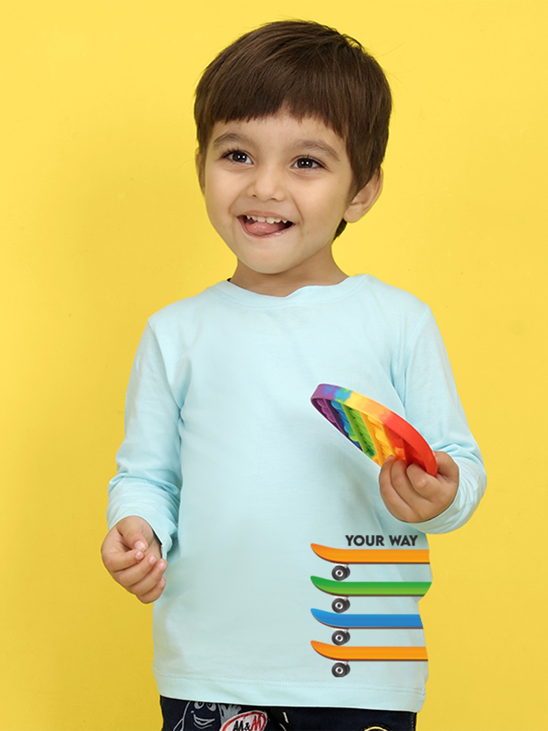 

NUSYL Kids Pink Printed Pure Cotton T-shirt