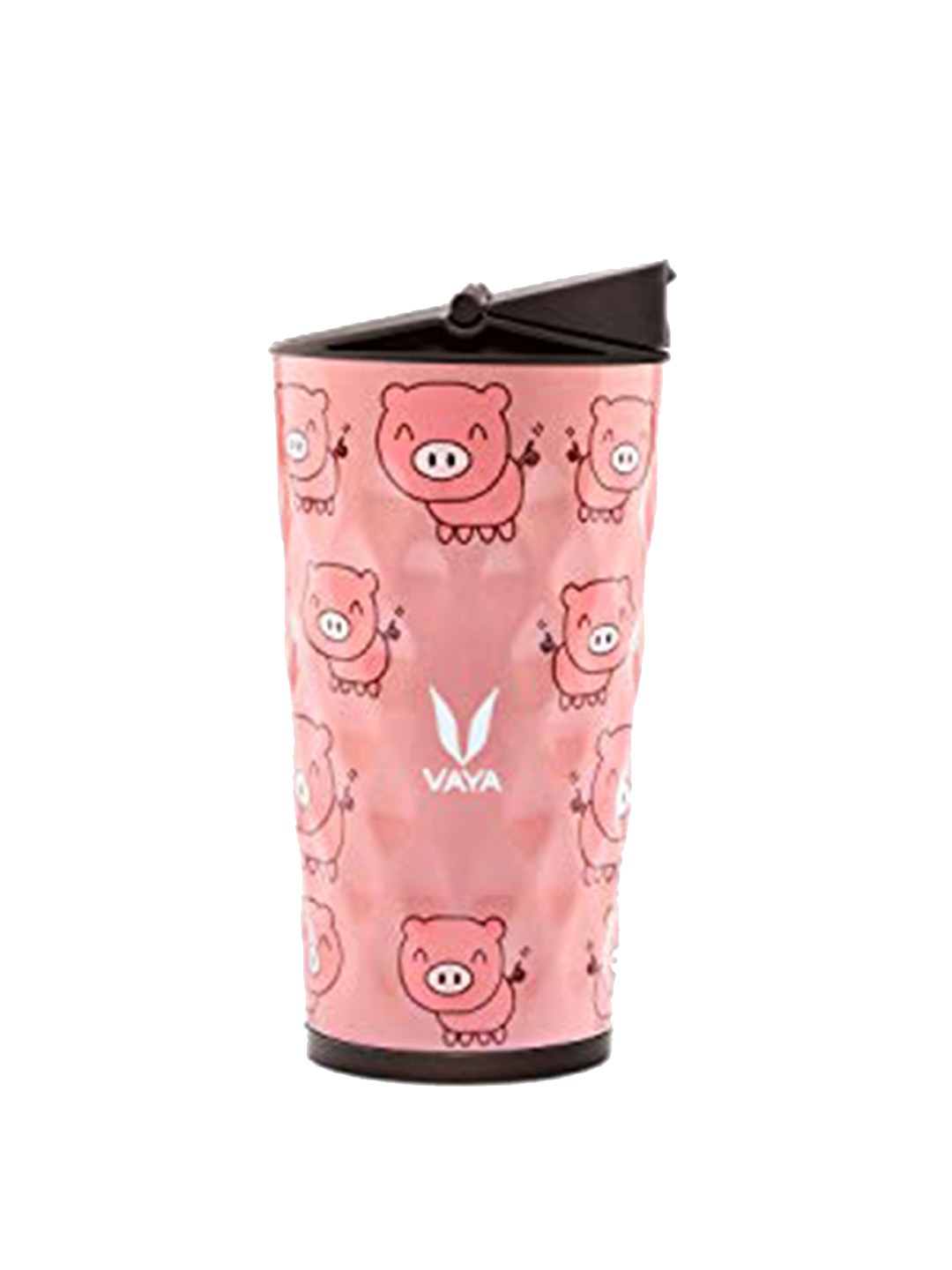 

Vaya Pink Printed Piggy Stainless Steel Sipper Water Bottle 350 ml
