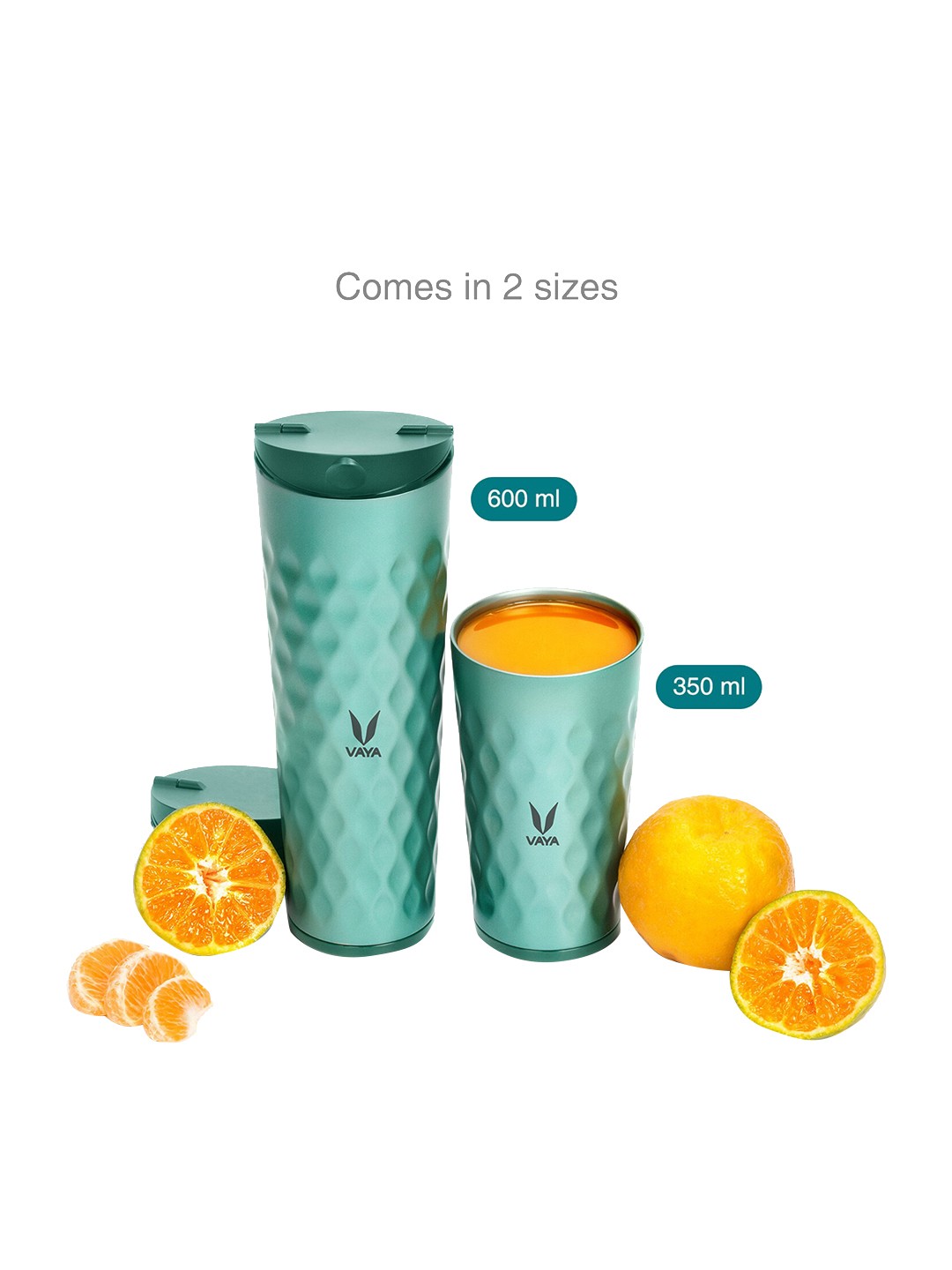 

Vaya Green Textured Vacuum Insulated Stainless Steel Bottle 350 ml