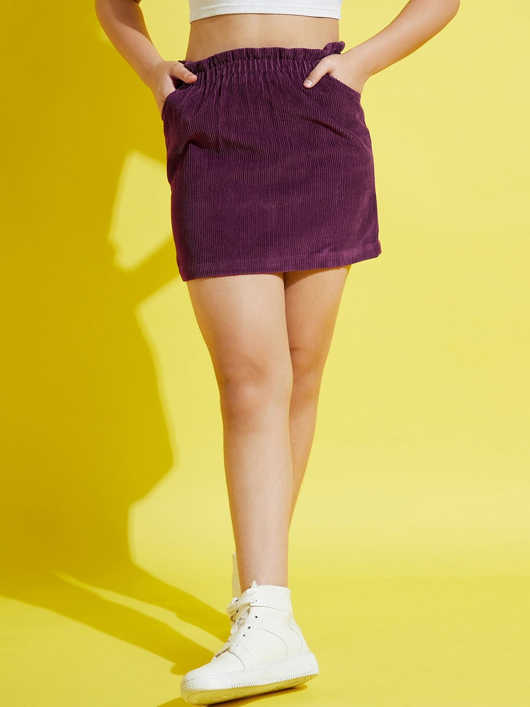 

Noh.Voh - SASSAFRAS Kids Girls Burgundy Solid Cotton Skirts