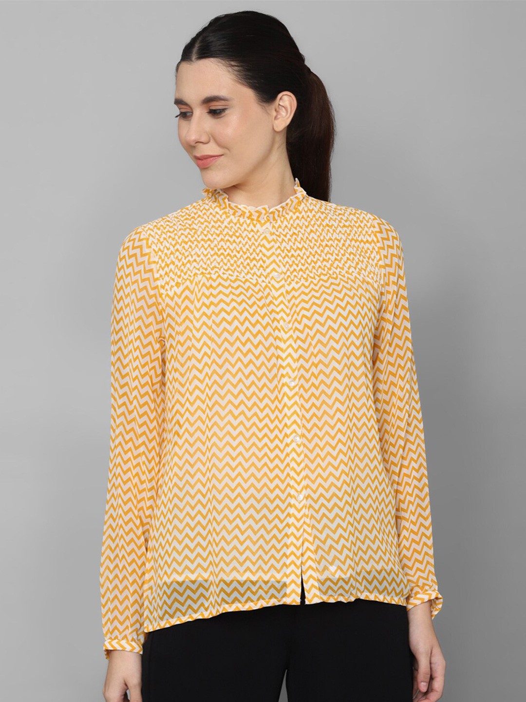 

Allen Solly Woman Women Printed Casual Shirt, Orange