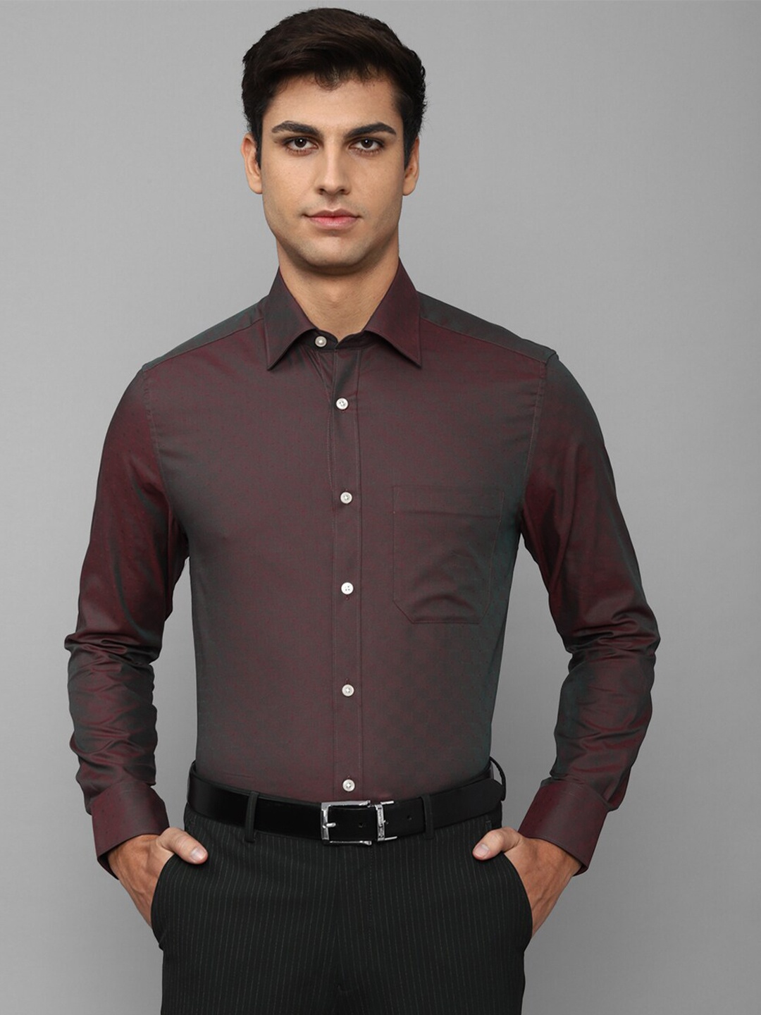 

Louis Philippe Men Slim Fit Cotton Formal Shirt, Brown