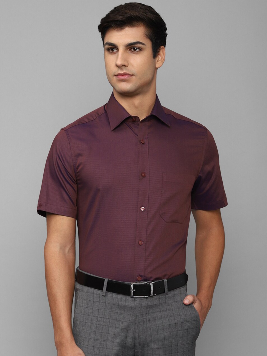 

Louis Philippe Men Maroon Slim Fit Cotton Formal Shirt