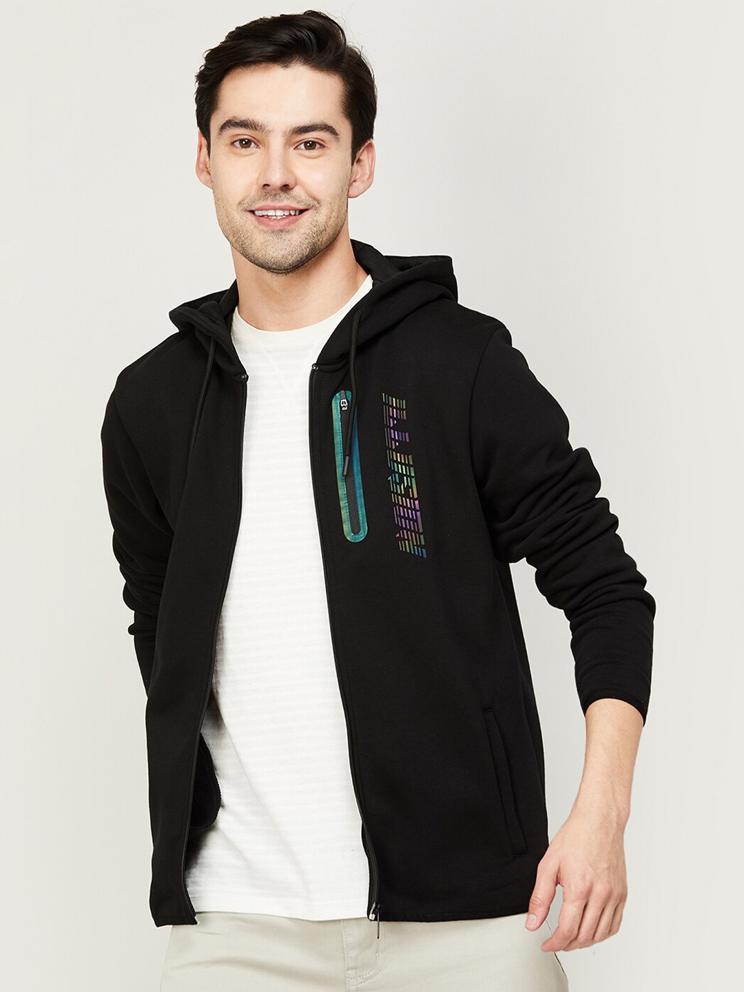 

Bossini Men Black Hooded Sweatshirt