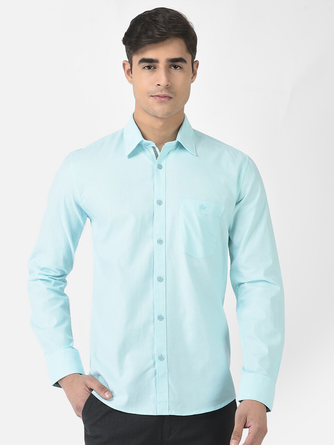 

Crimsoune Club Men Blue Slim Fit Cotton Casual Shirt