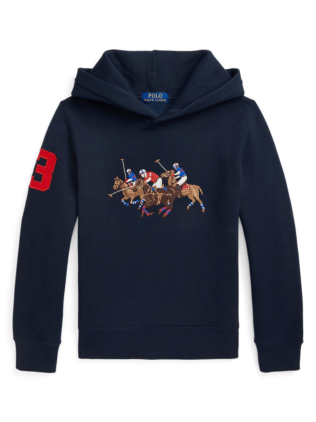 

Polo Ralph Lauren Boys Navy Blue Printed Hooded Cotton Sweatshirt