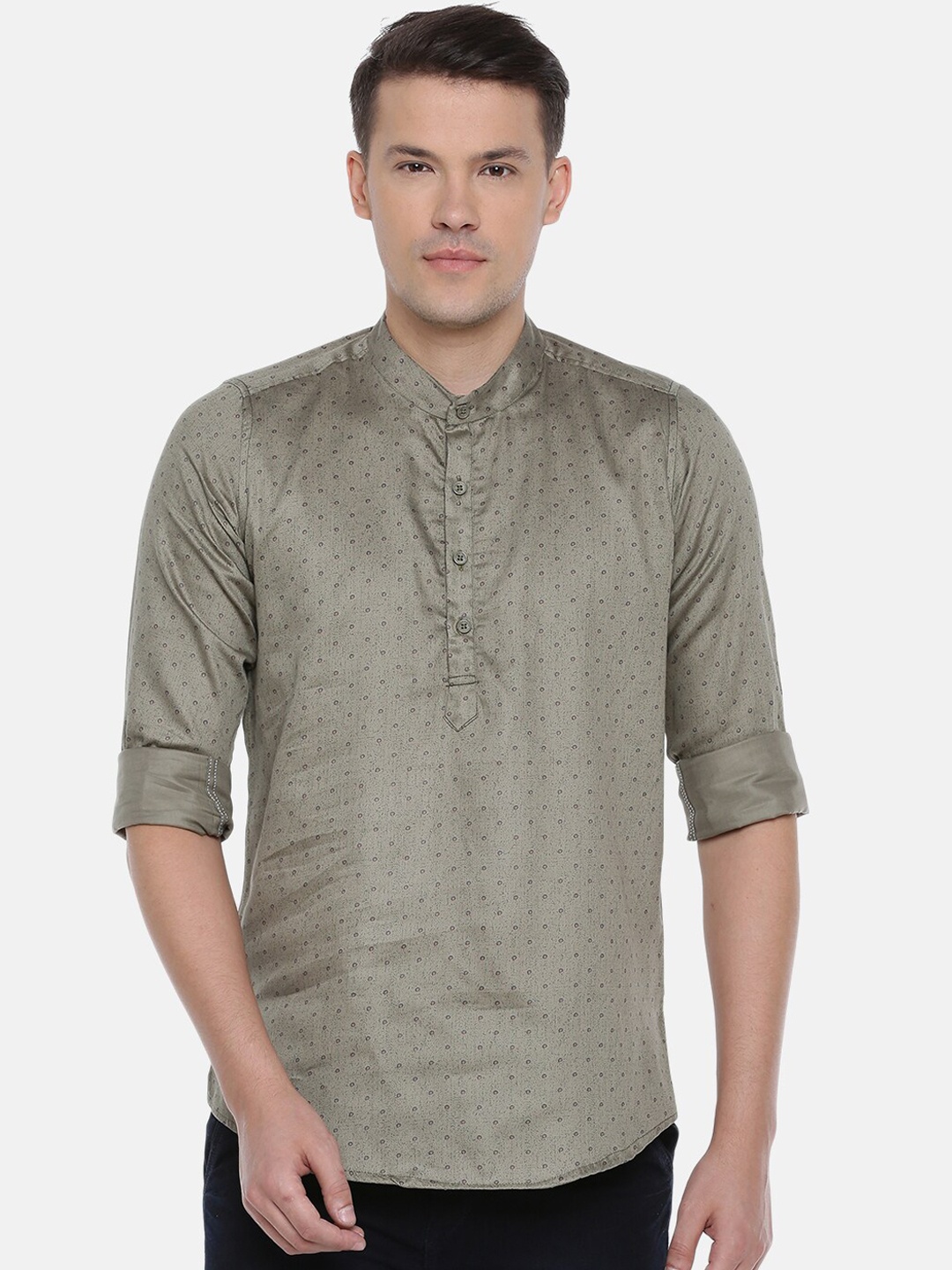 

Cross Court Men Pure Cotton Straight Kurta, Green