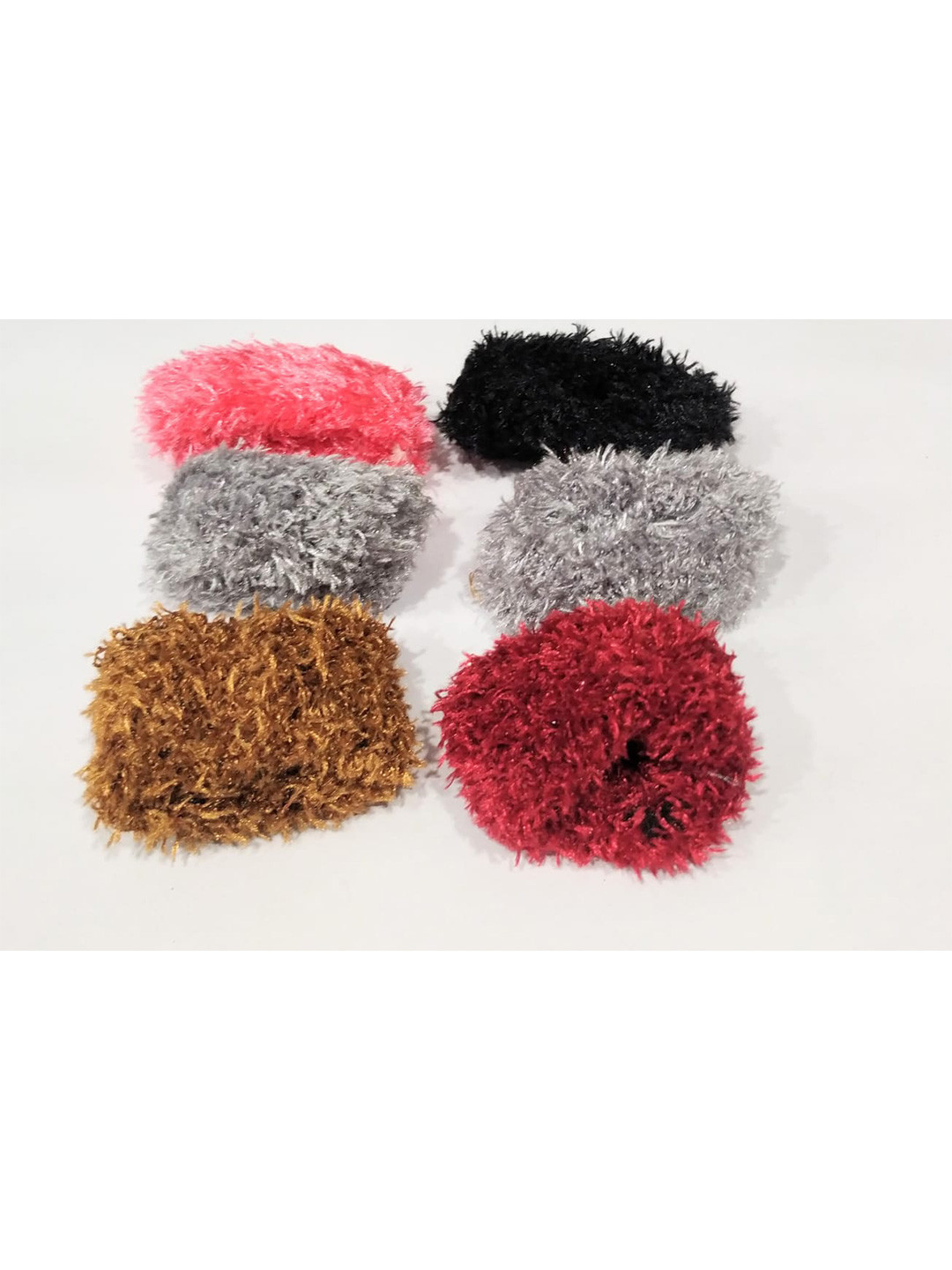 

FEMMIBELLA Women Set Of 6 Fabric Ponytail Holders, Silver