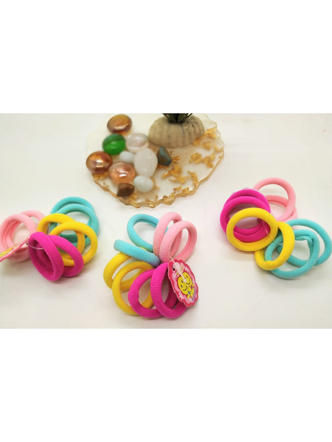 

FEMMIBELLA Women Set Of 24 Solid Ponytail Holders, Pink