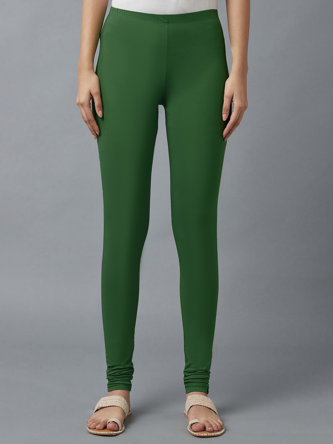 

KEX Women Green Solid Ankle Length Slim Fit Leggings