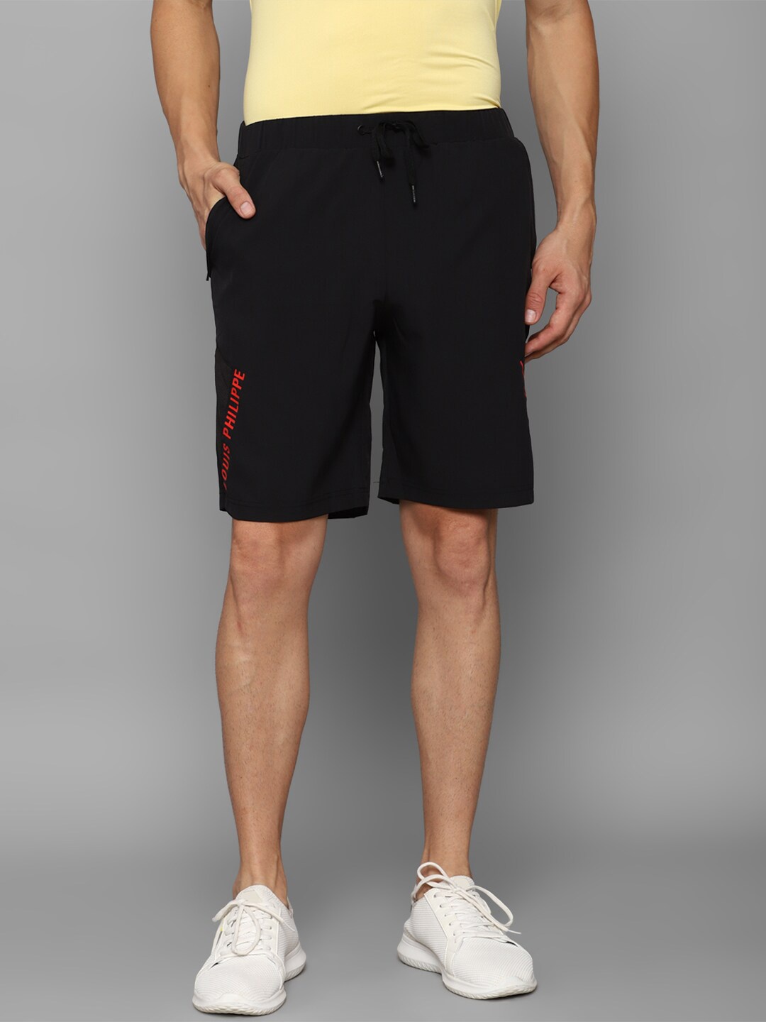 

Louis Philippe ATHPLAY Men Black Slim Fit Sports Shorts