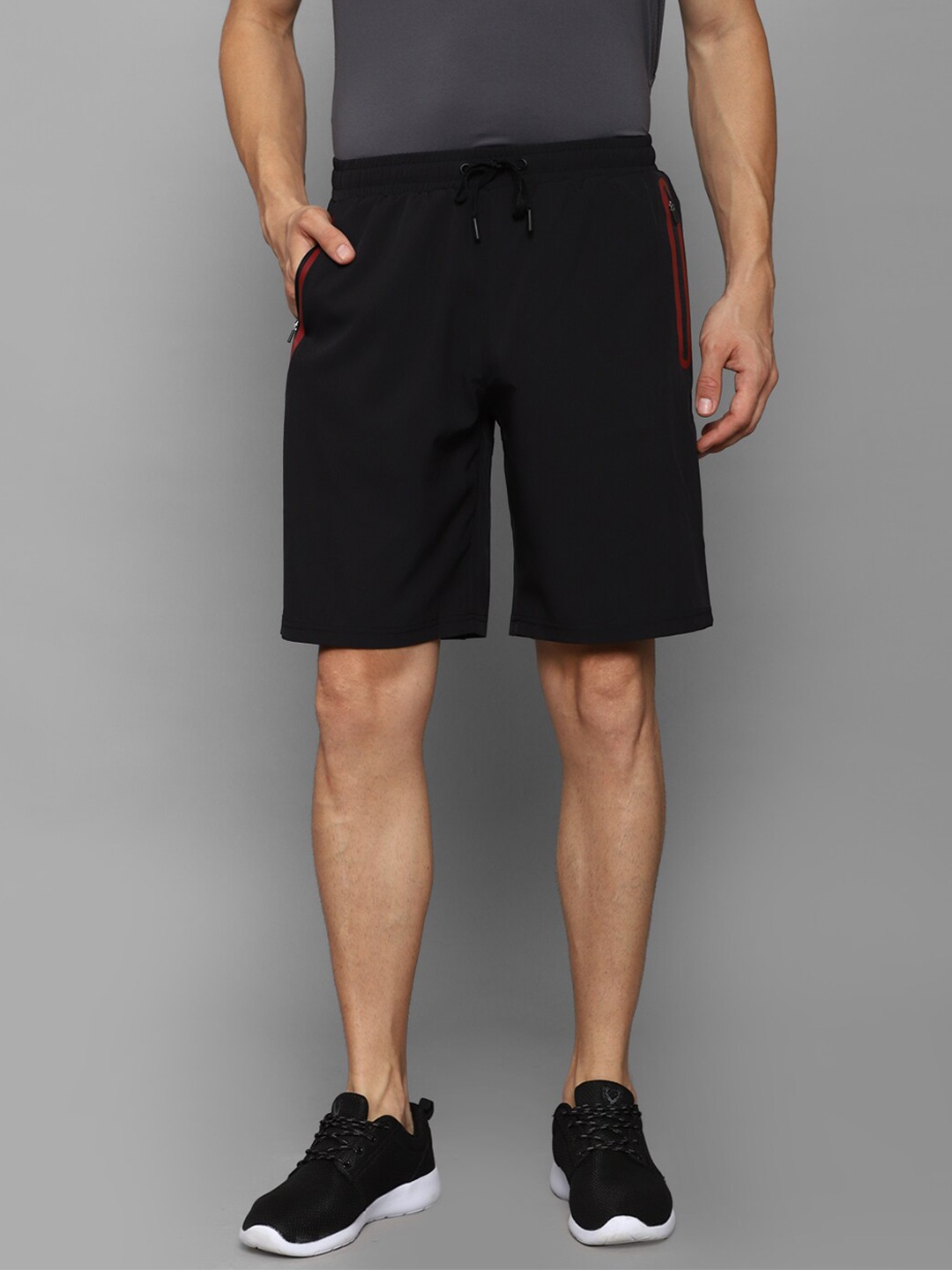 

Louis Philippe ATHPLAY Men Black Slim Fit Sports Shorts