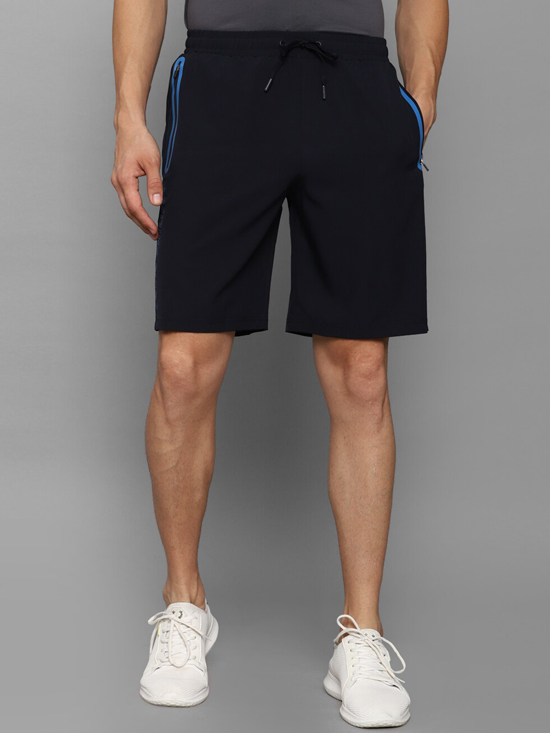 

Louis Philippe ATHPLAY Men Navy Blue Slim Fit Sports Shorts