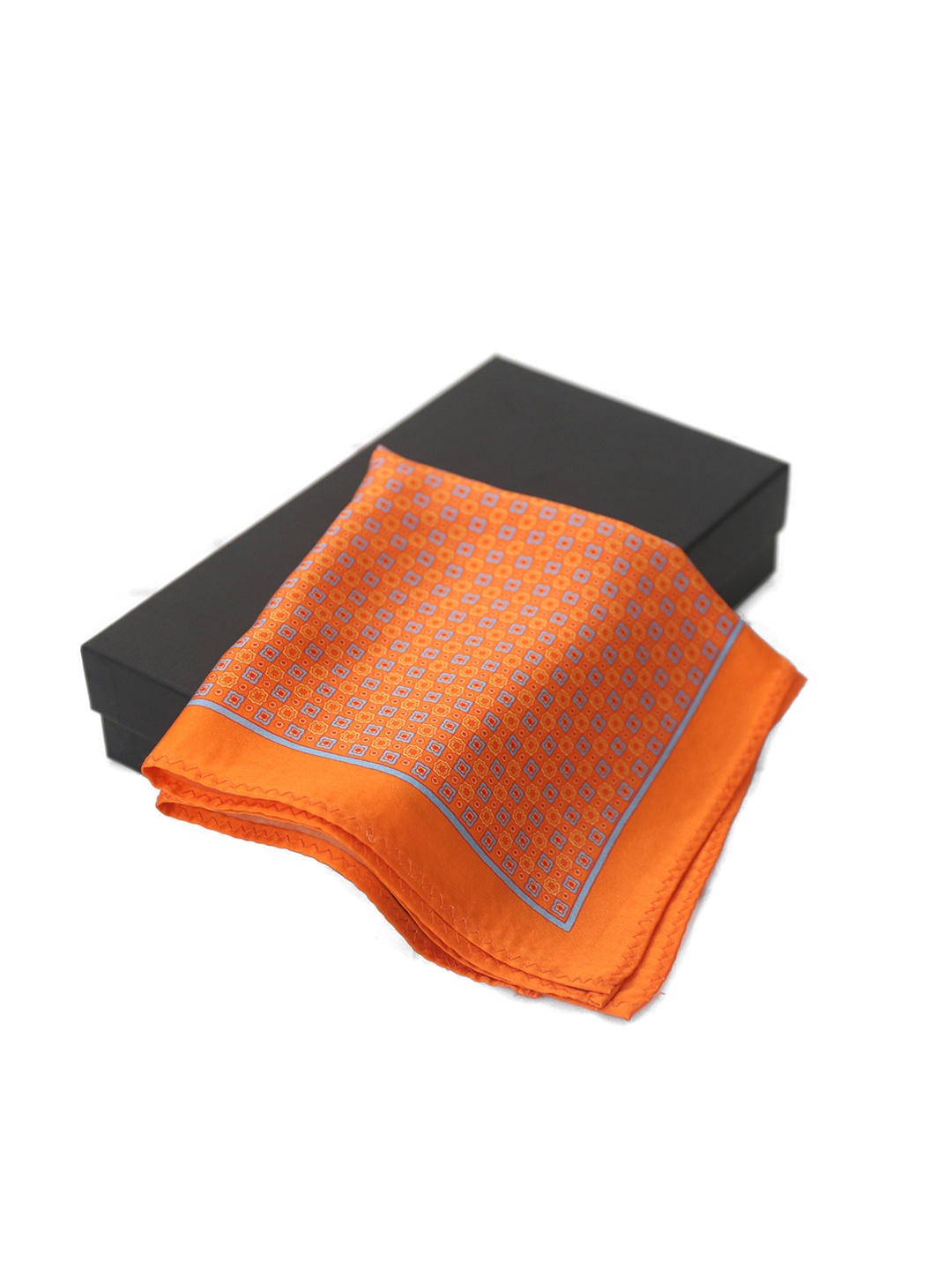 

MODARTA Men Orange Geometric Printed Pocket Square