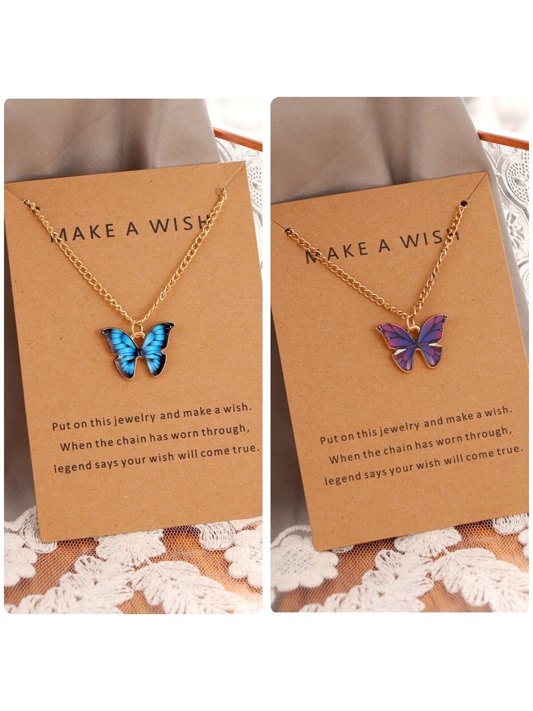 

Pinapes Women Purple & Blue Pack Of 2 Gold-Plated Chains