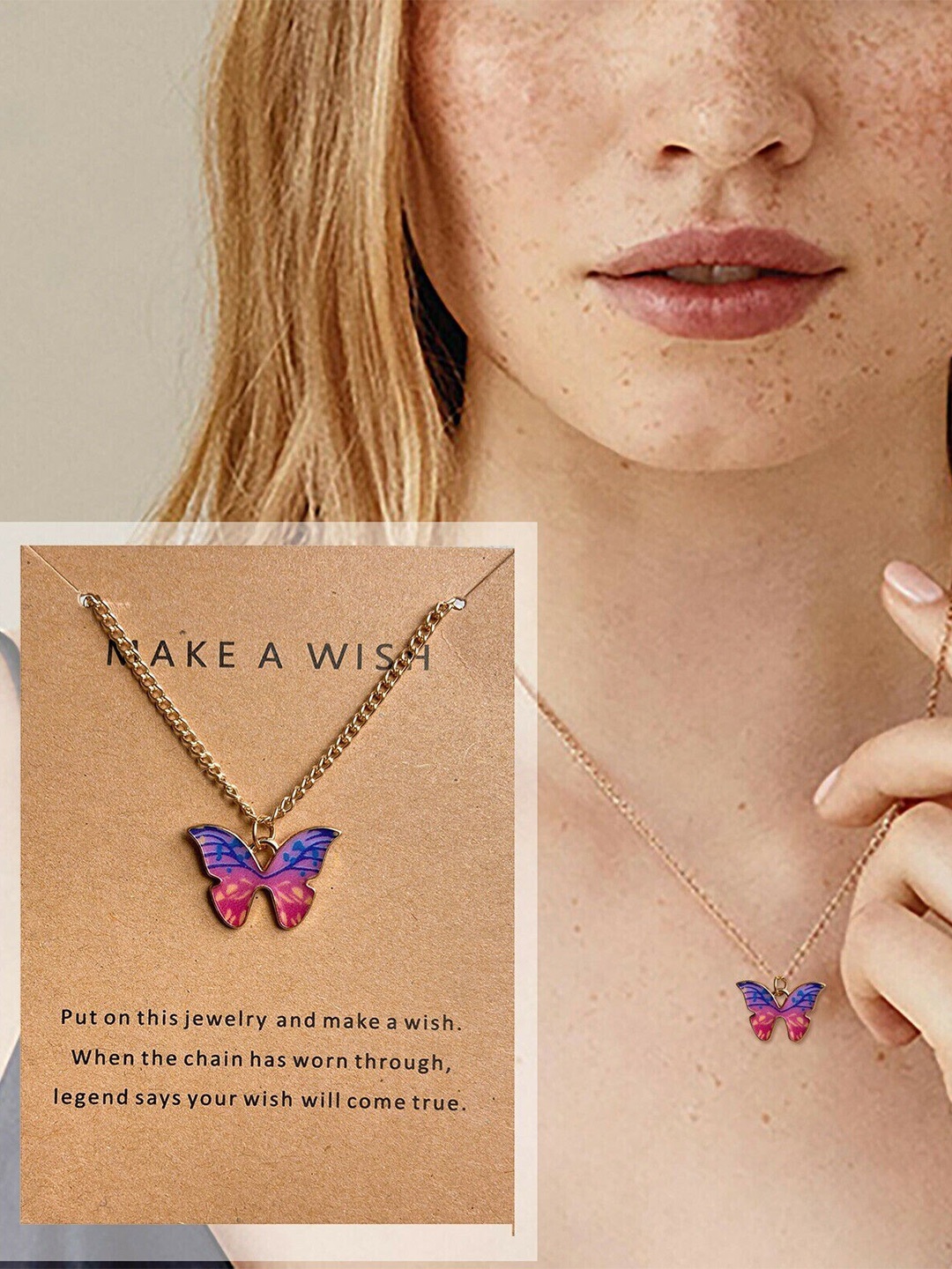 

Pinapes Women Pink & Purple Pack Of 2 Gold-Plated Chains