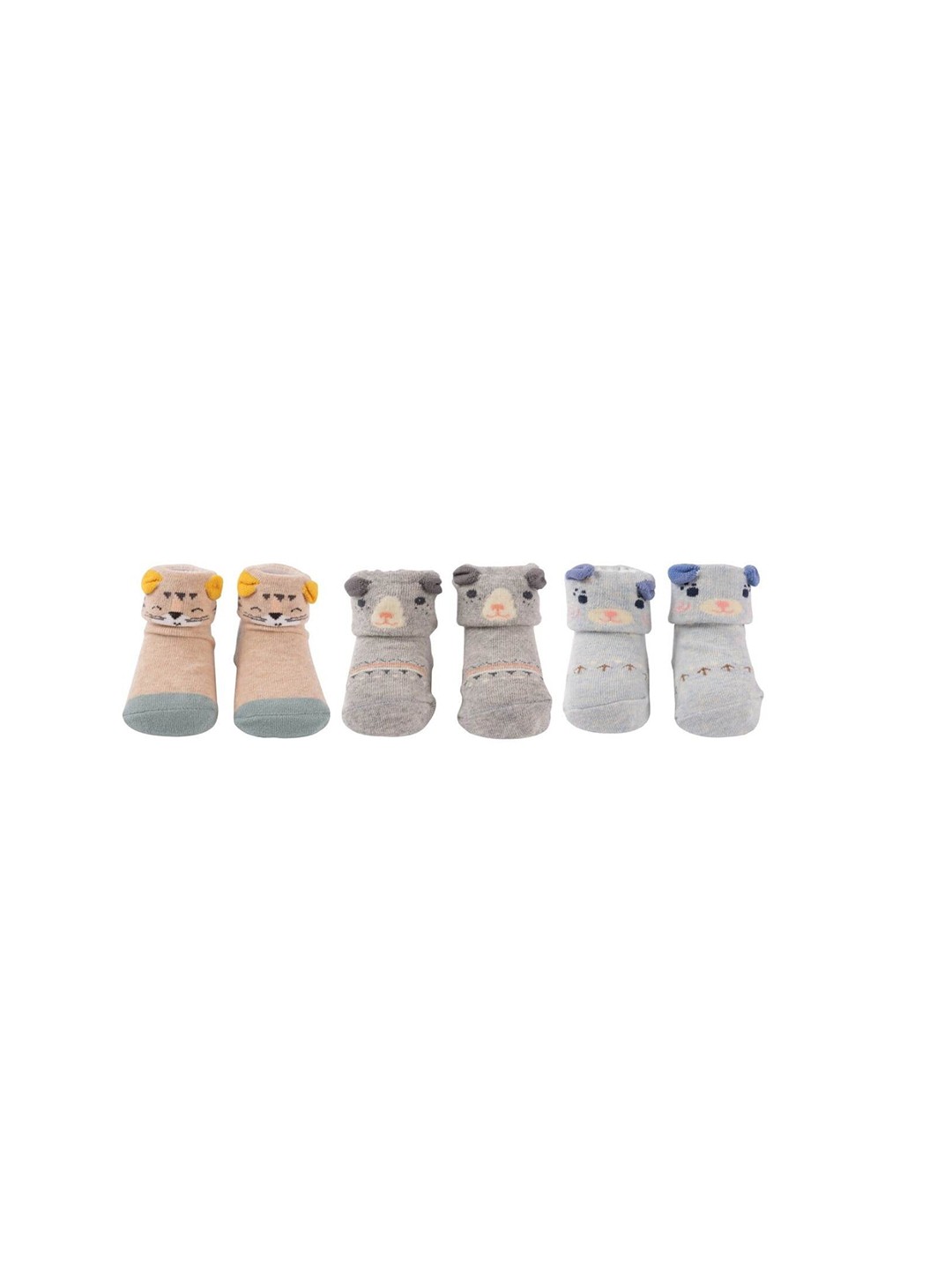 

Yellow Bee Infants Boys Pack Of 3 Patterned Cotton Ankle-Length Socks, Grey