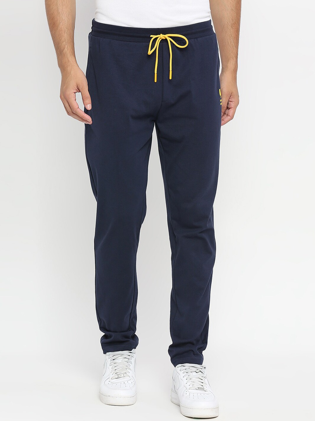 

UnderJeans by Spykar Men Navy Blue Solid Cotton Lounge Pants