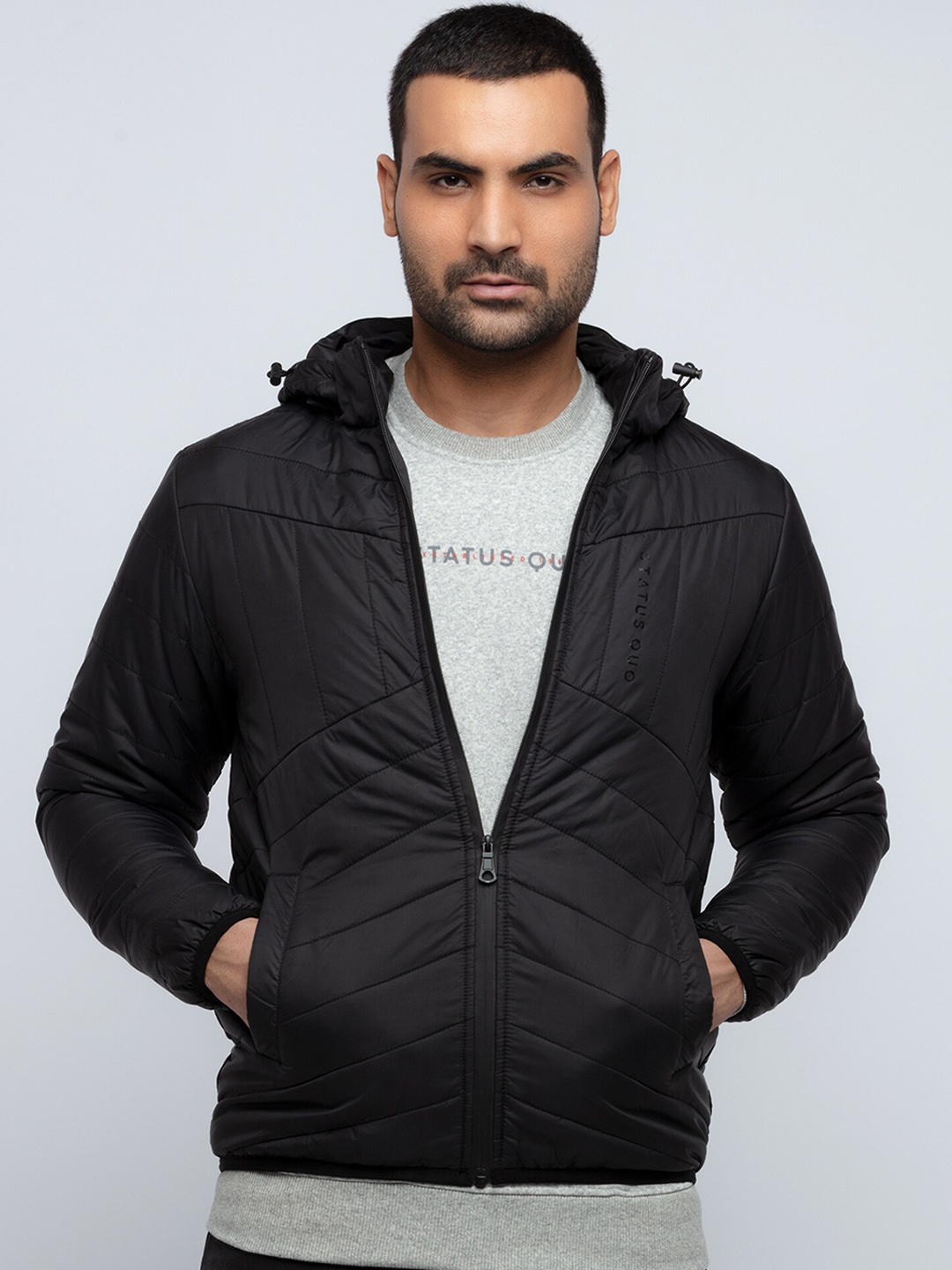 

Status Quo Men Black Padded Regular Fit Jacket