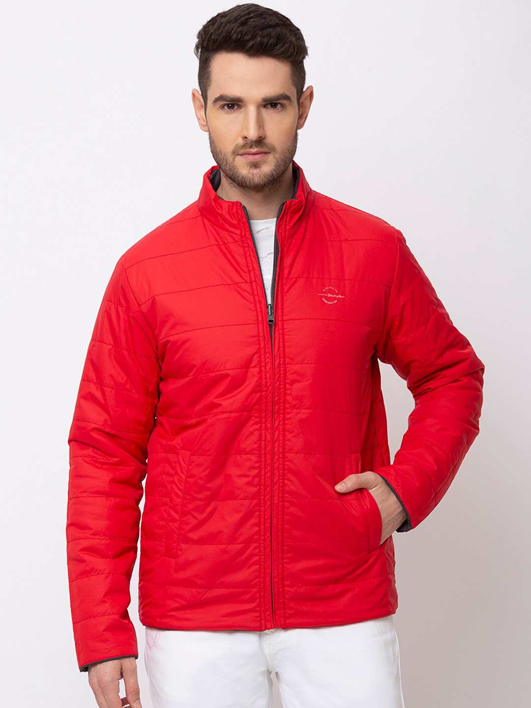 

Status Quo Men Red Padded Regular Fit Reversible Jacket