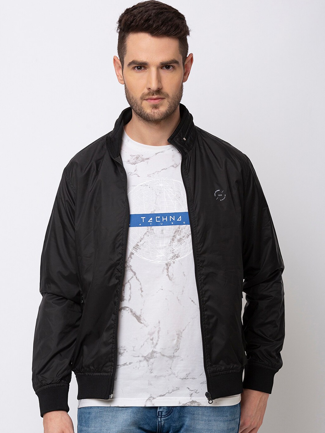

Status Quo Men Black Bomber Regular Fit Jacket