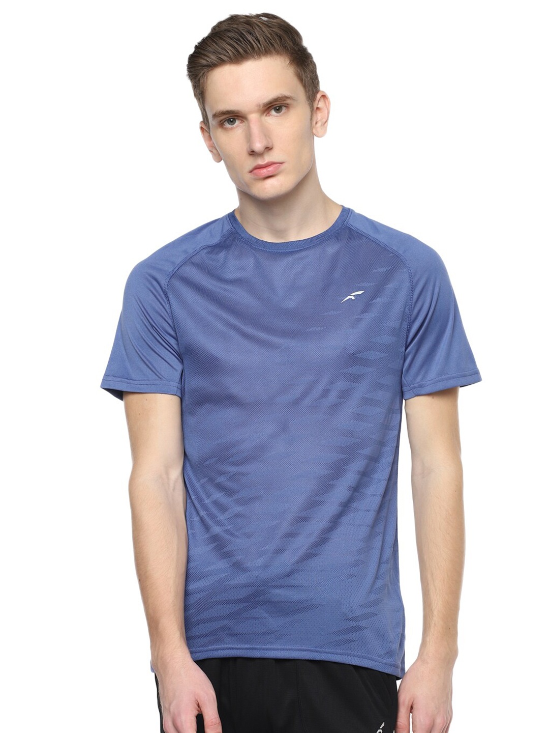 

FURO by Red Chief Men Blue Striped Slim Fit Round Neck T-shirt