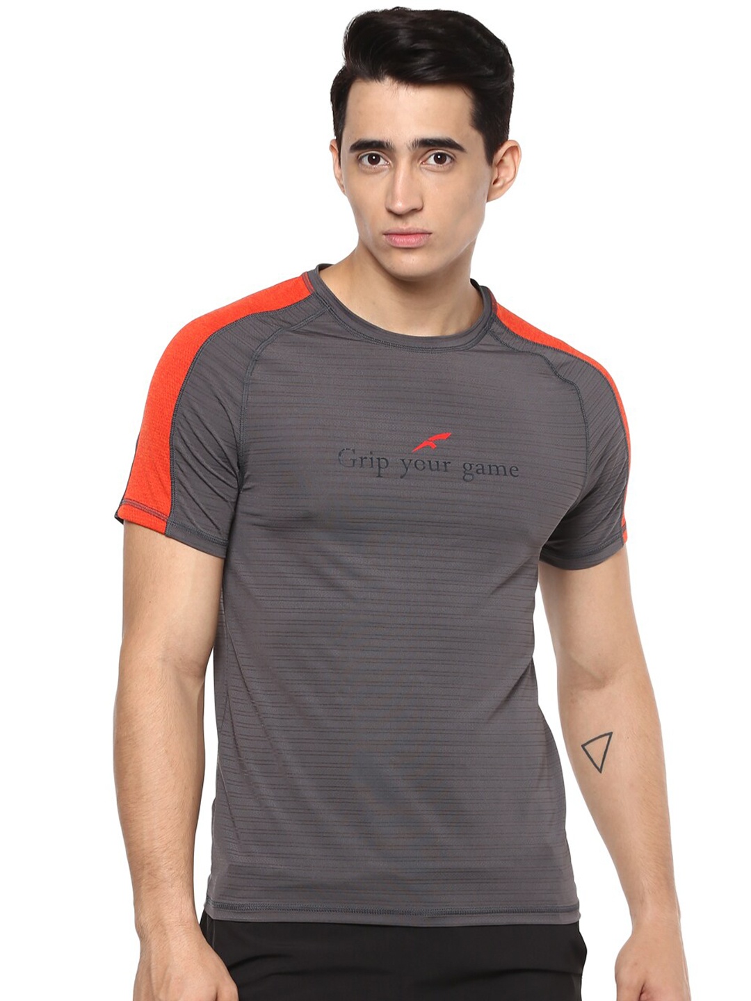 

FURO by Red Chief Men Grey Round Neck Regular Fit T-shirt