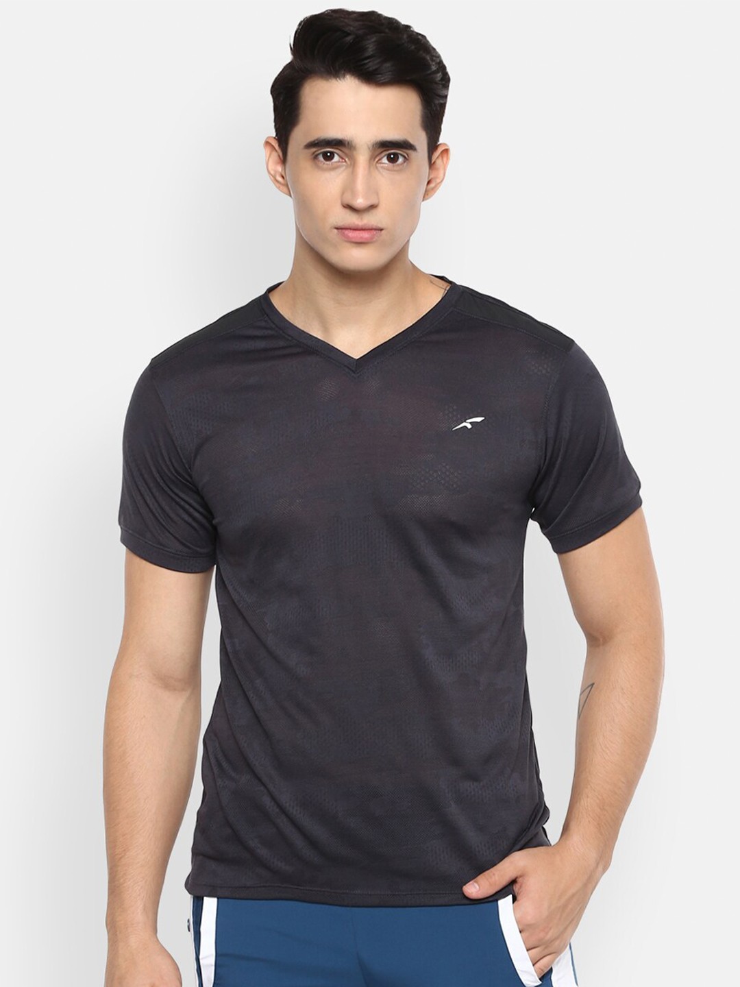 

FURO by Red Chief Men Grey V-Neck Regular Fit T-shirt