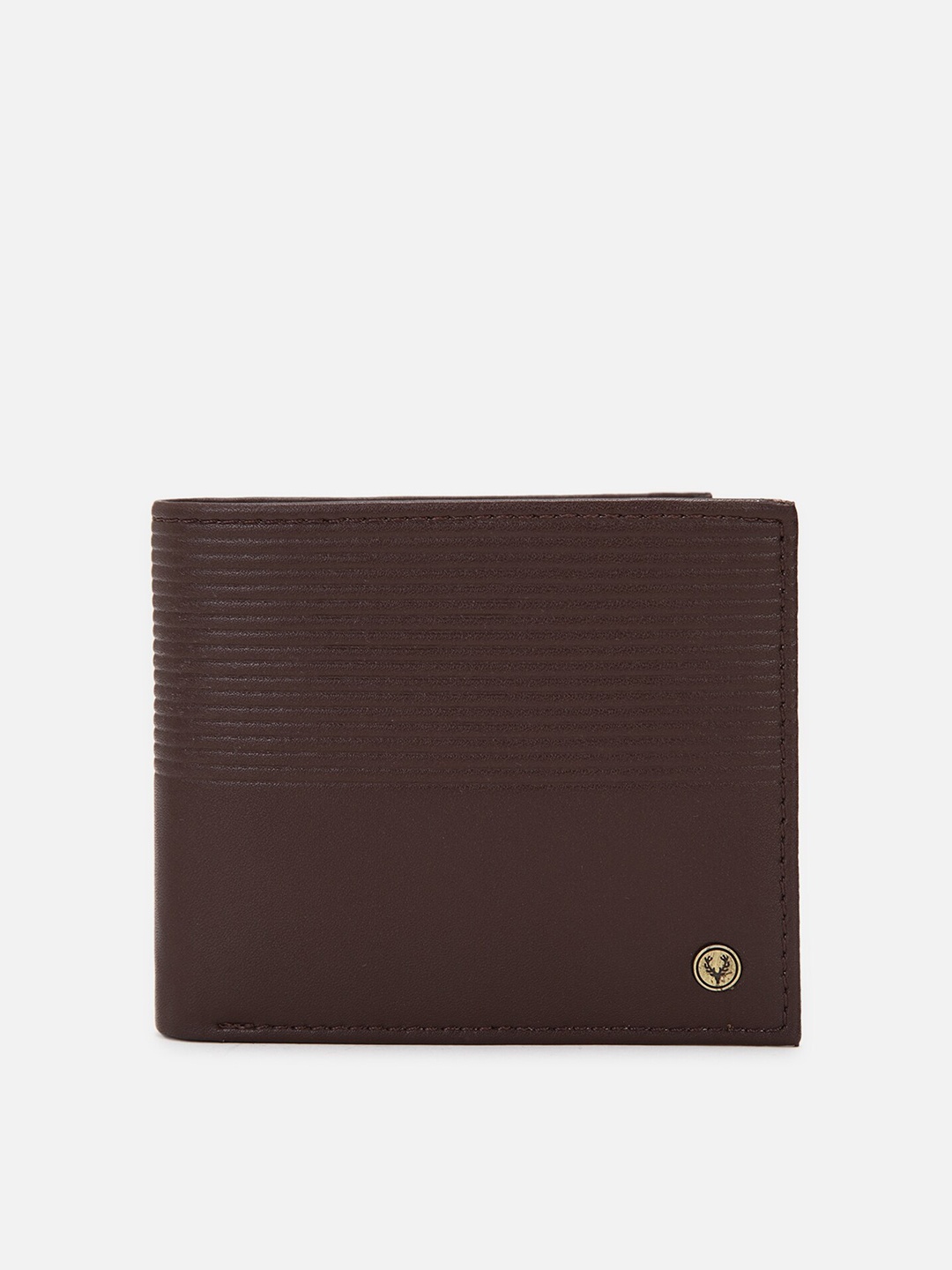 

Allen Solly Men Brown Textured Leather Two Fold Wallet