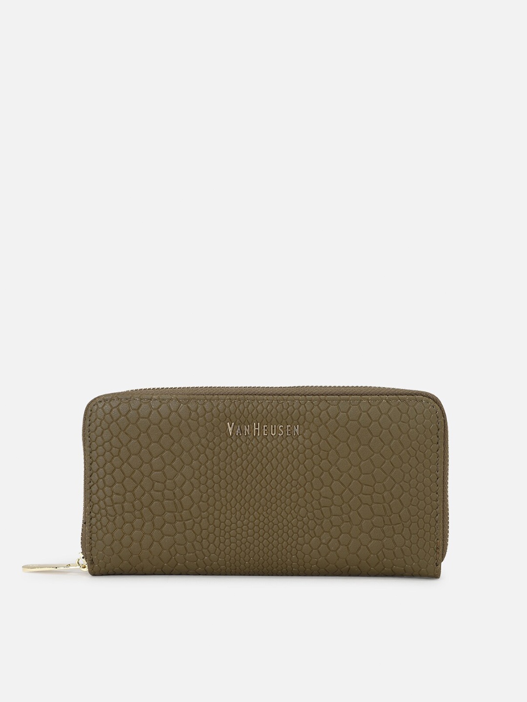 

Van Heusen Woman Women Olive Green Textured Zip Around Wallet