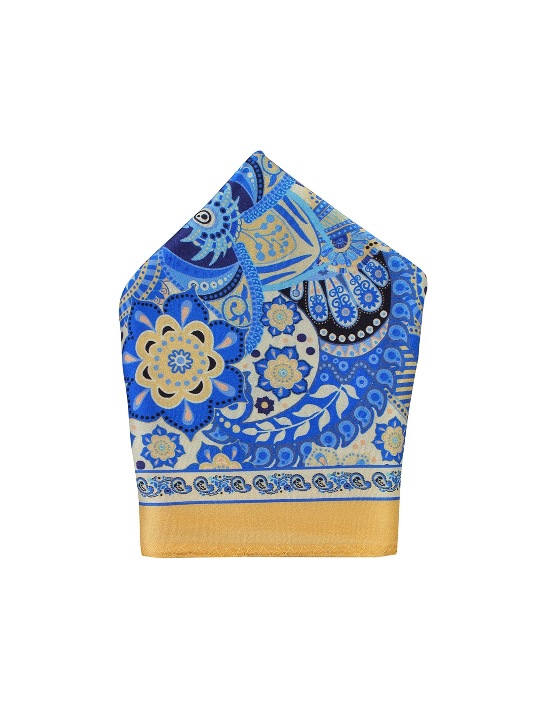 

MODARTA Men Printed Pocket Squares, Blue