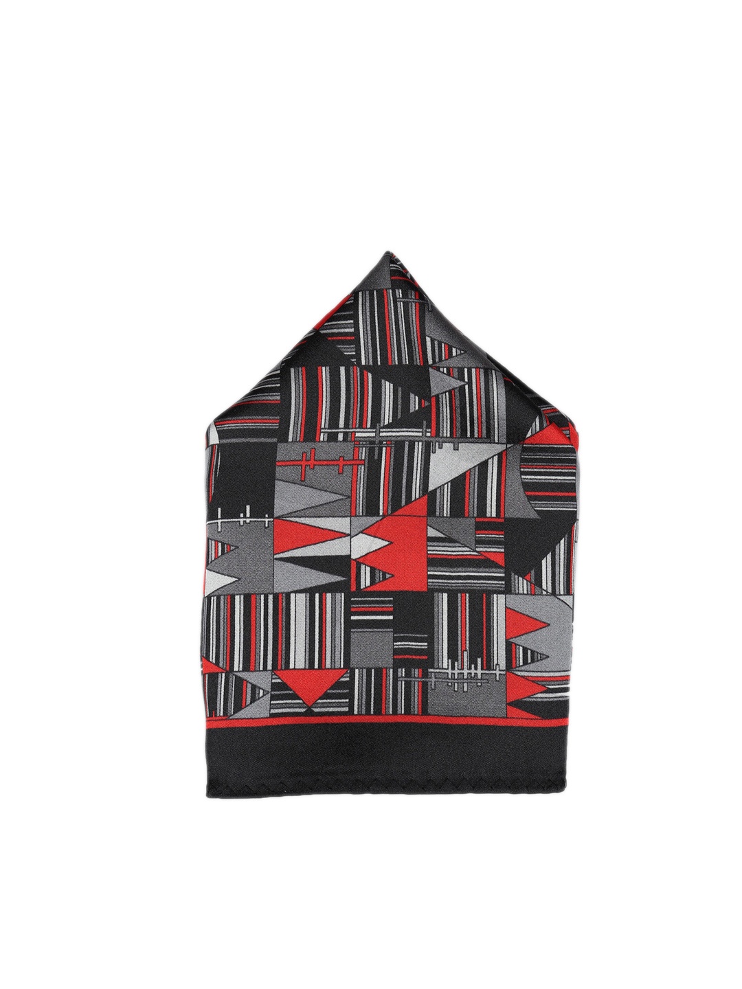 

MODARTA Men Black Geometric Printed Pocket Square