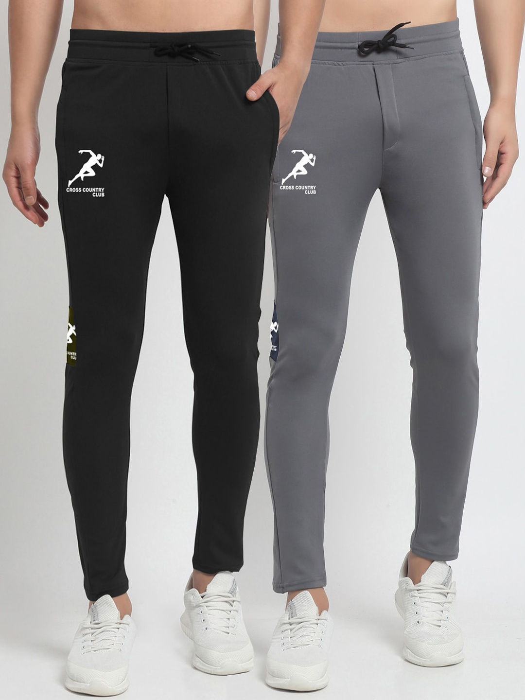 

GRACIT Men Black & Grey Pack Of 2 Regular Fit Track Pants